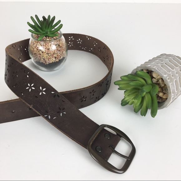 Vintage Accessories - Vintage Belt Italian Leather Brown Boho